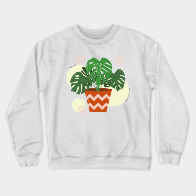 Monstera plant in the ceramic pot Crewneck Sweatshirt by Aoxydesign